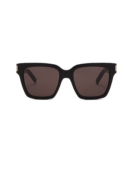 Saint Laurent SL 507 Sunglasses in Shiny Black & Solid Grey  display picture 3
