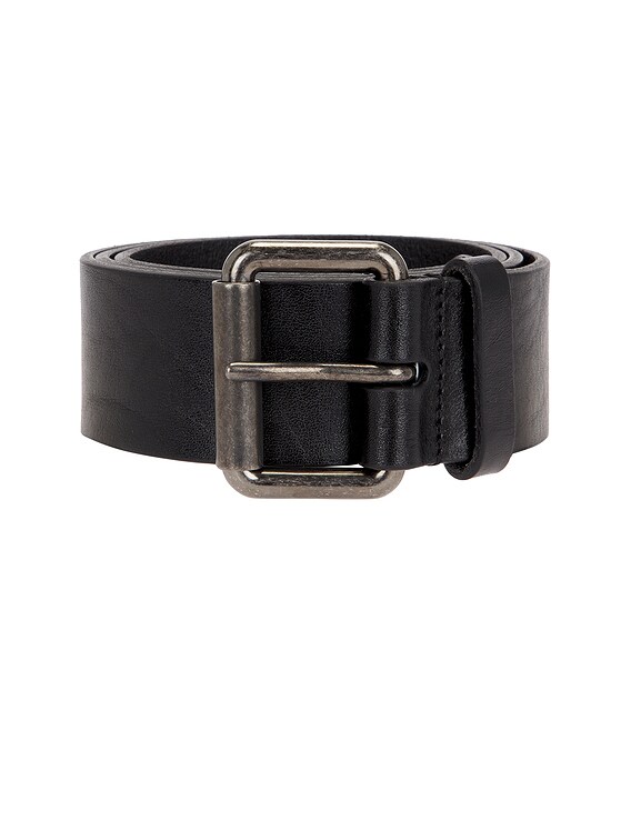 Saint Laurent Motorcycle Belt Nero Black Leather Saint Laurent Skinny Cassandre Long Belt in Nero | FWRD main image 4