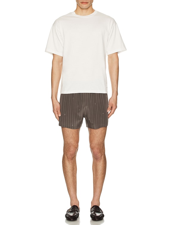 Saint Laurent Short in Gris Blanc | FWRD