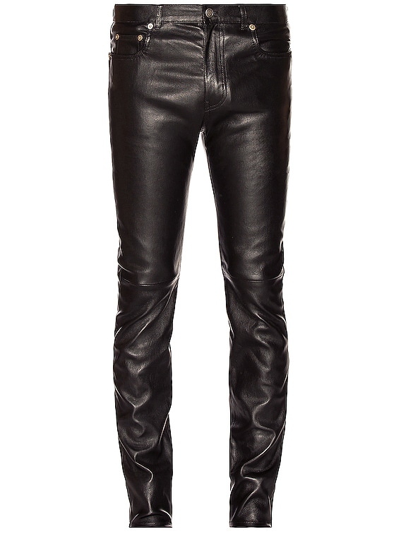 ysl leather jeans
