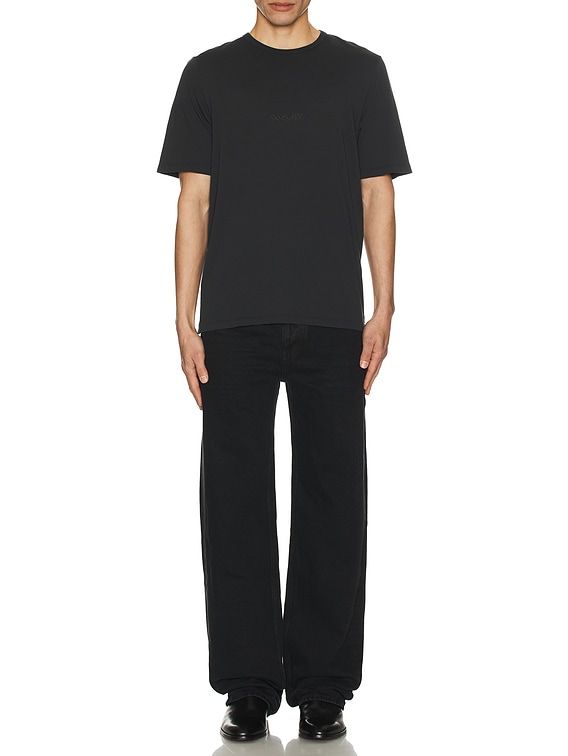 Saint Laurent Mid Straight Baggy Jeans in Plain Carbon Black