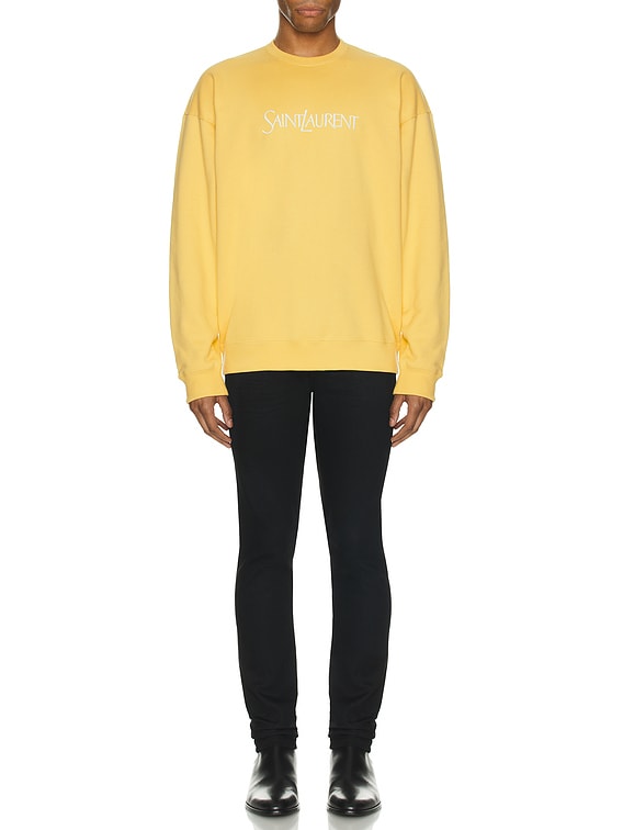 YVES SAINT LAURENT イエロースウェット Saint Laurent Men's Embroidered Logo Sweatshirt | Neiman Marcus