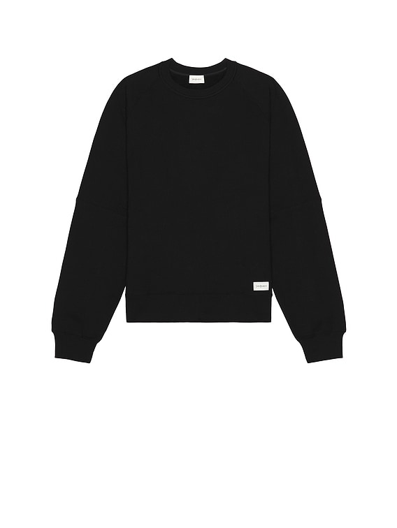 【Saint Laurent】crewneck pullover logo T-shirt【ランク:A】 Saint Laurent Oversized Crewneck in Noir | FWRD