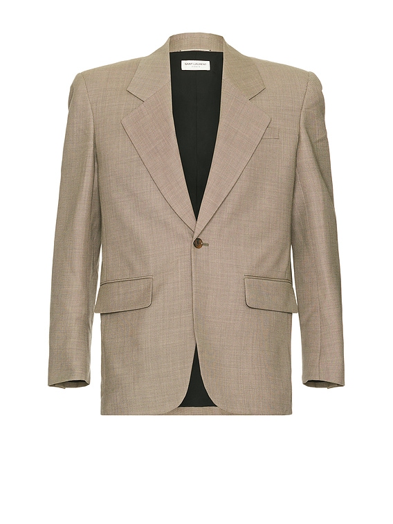 ジャケット Saint Laurent Beige single-breasted jacket in wool Saint Laurent Beige Wool Single-Breasted Jacket for Men