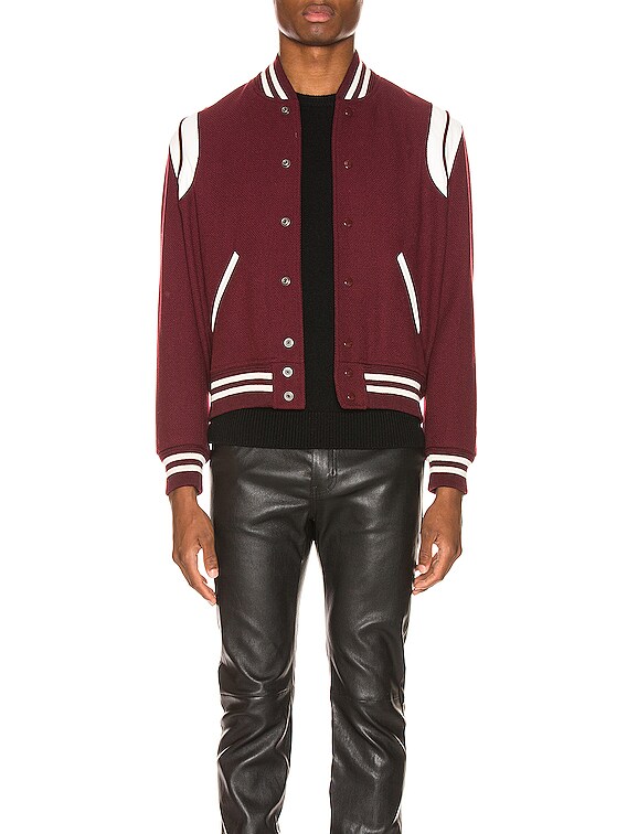 Saint Laurent Teddy Jacket in Bordeaux | FWRD