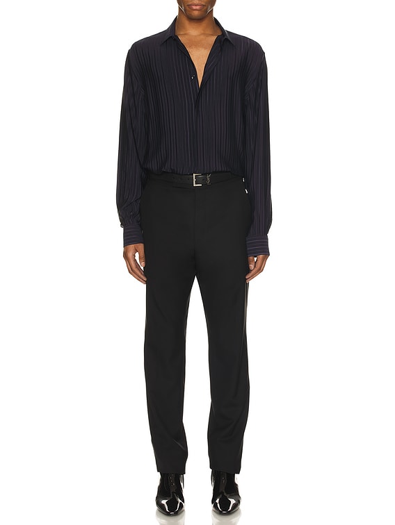【Saint Laurent】CHEMISE_CLASSIQUE_FI◆564269Y271W Saint Laurent Chemise Col Yves in Marine | FWRD