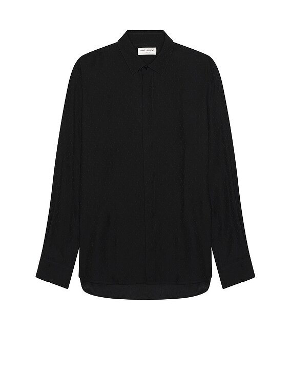 Saint Laurent Chemise Col Yves in Noir | FWRD