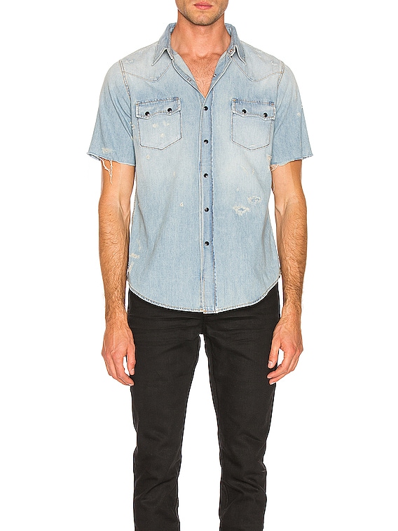 blue saint denim shirt