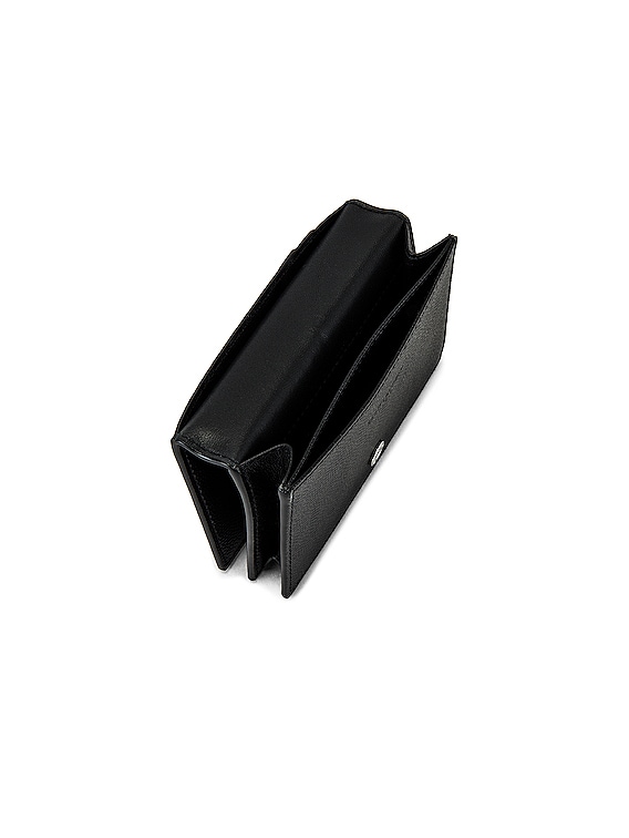 小物 Saint Laurent 556268 BTY7N 1000 Saint Laurent Card Holder in Nero | FWRD