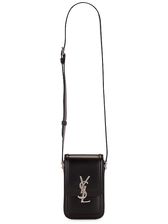 Saint Laurent Ysl Solferino Phone Case Bag in Nero | FWRD