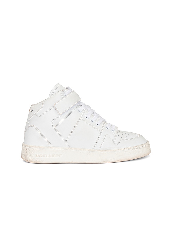 【Saint Laurent】optical white leather jefferson sneakers Saint Laurent Jefferson Sneaker in Blanc Optique | FWRD