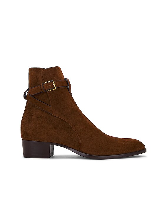 Saint Laurent Wyatt 40 Zip Boot in Land | FWRD