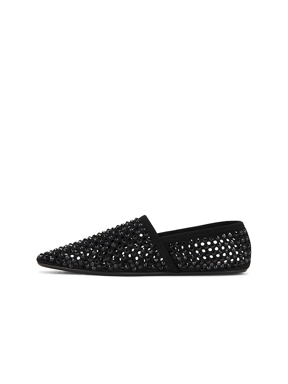 ファッション雑貨・小物その他 Saint Laurent 690920 Y9901 Saint Laurent Suede & Swarovski Jacques in Nero & Jet | FWRD