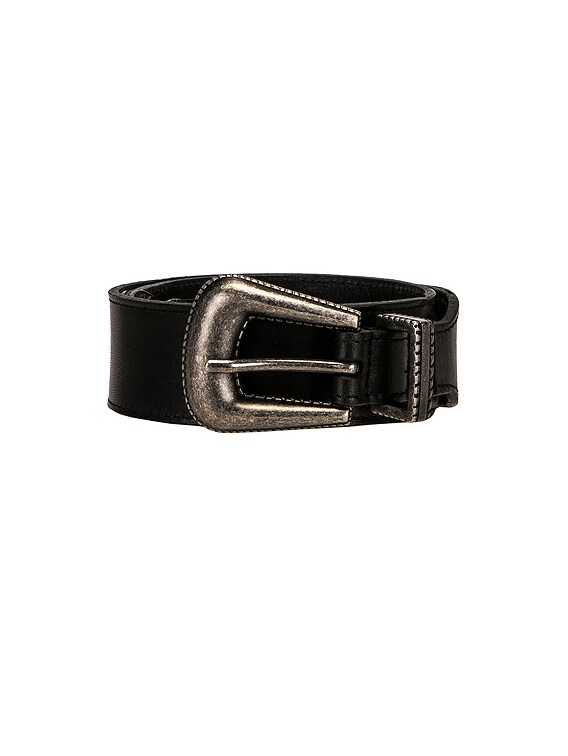 Saint Laurent Folk Buckle Belt in Nero | FWRD