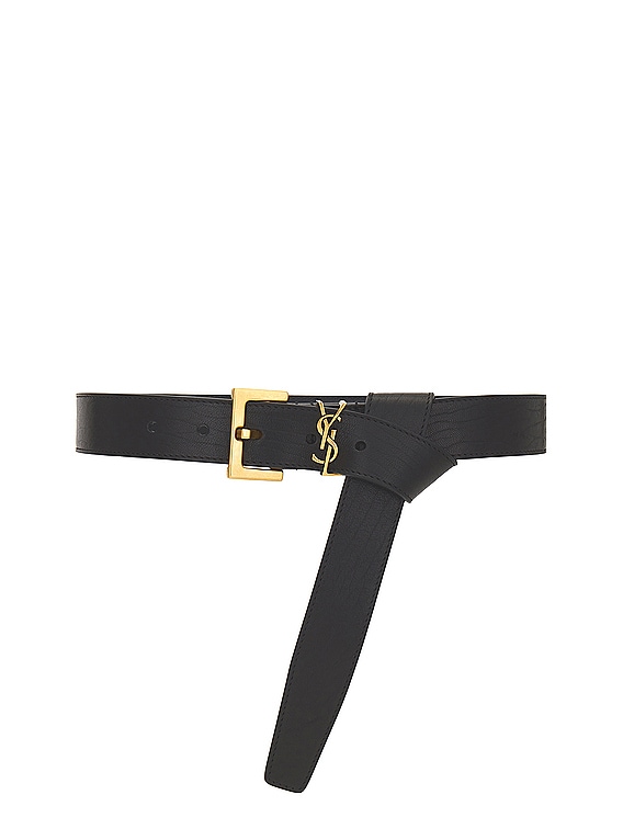 Saint Laurent Cassandre Long Belt in Nero | FWRD