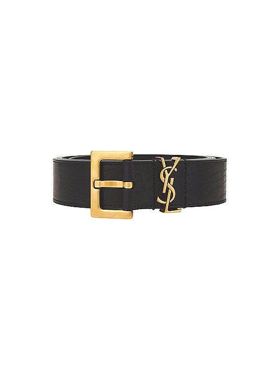 Saint Laurent Cassandre Long Belt in Nero | FWRD