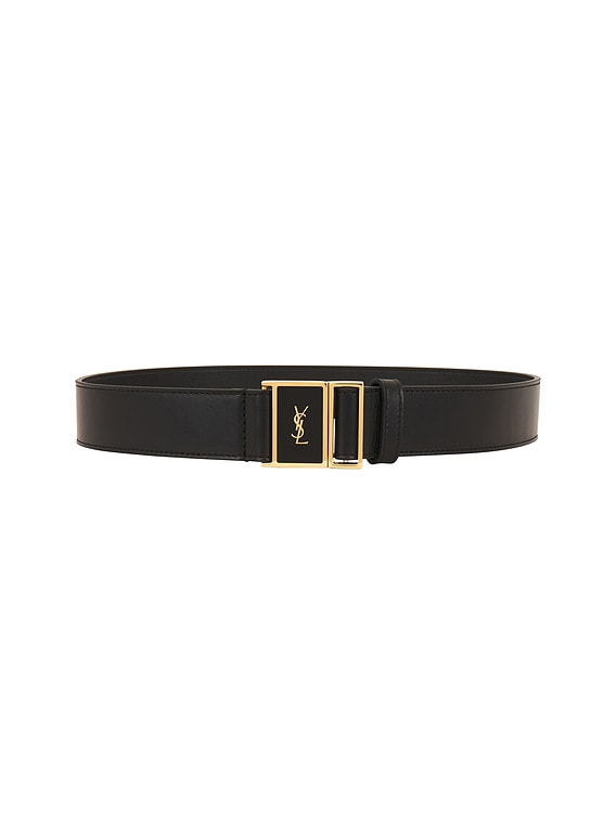 【Saint Laurent】カーフスキン カサンドレ ベルト Saint Laurent CASSANDRE ベルト - Nero | FWRD