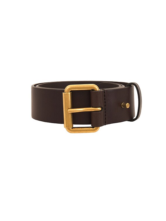 Saint Laurent Motorcycle Belt in Brown Oak | FWRD