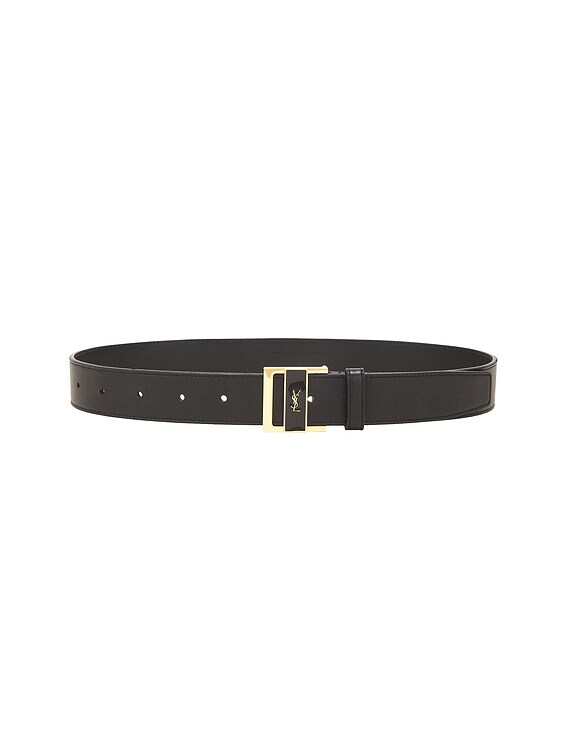 Saint Laurent Boucle Gio Belt in Nero | FWRD