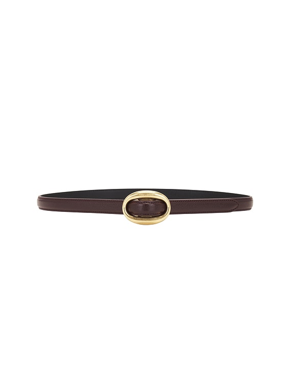 Saint Laurent Oval Belt in Dark Currant | FWRD