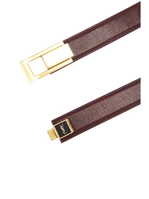 Saint Laurent Buckle Belt in Hot Wine & Nero | FWRD
