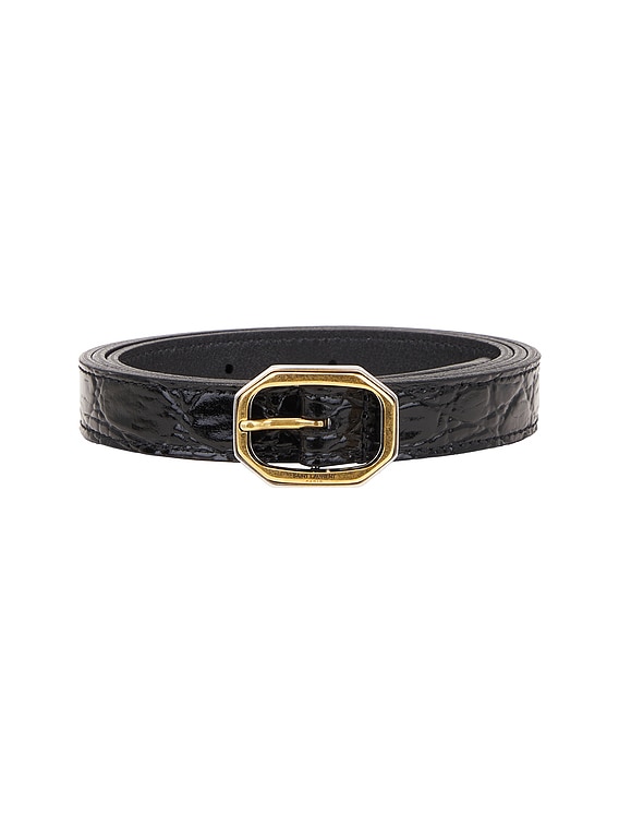 Saint Laurent Leather Belt in Nero | FWRD