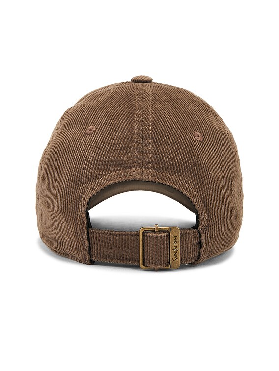 Saint Laurent Hat in Kaki & Gold | FWRD