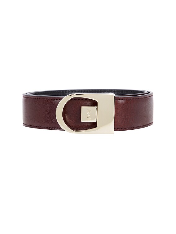 【送料&関税込】Saint Laurent Reversible Leather Belt Reversible leather belt in brown - Saint Laurent | Mytheresa