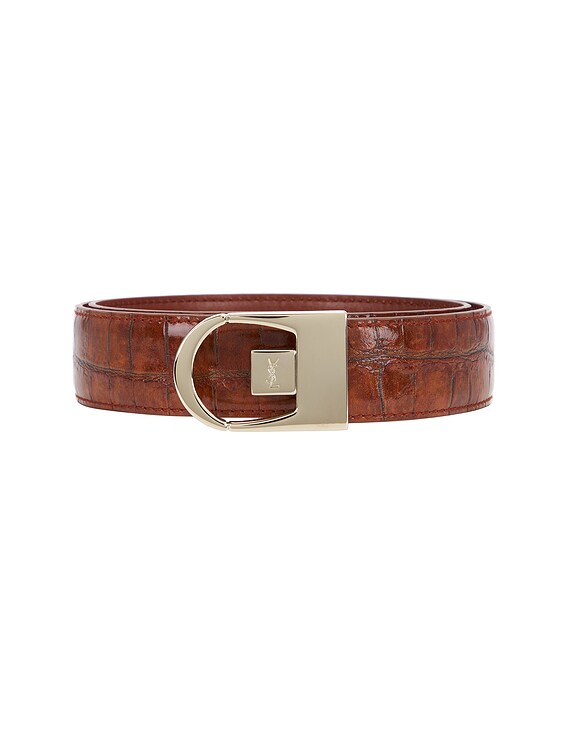 ベルト SAINT LAURENT Brown Leather Reversible Belt Reversible leather belt in brown - Saint Laurent | Mytheresa