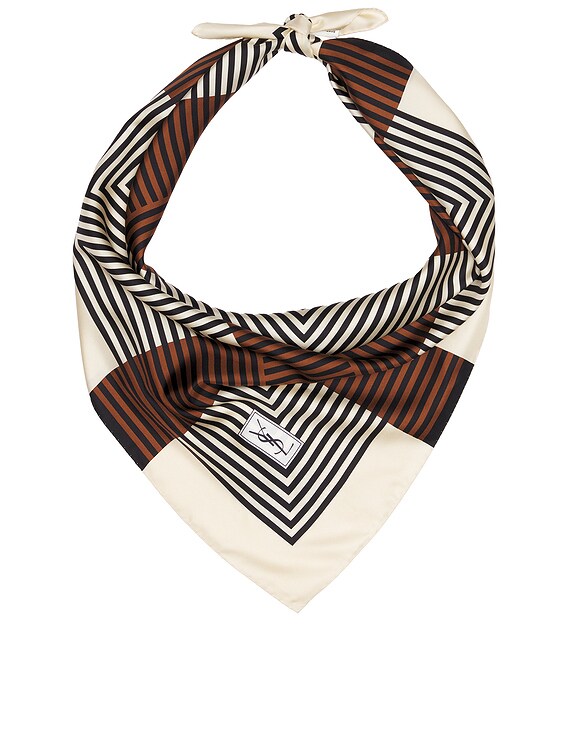 【送料&関税込】Saint Laurent Foulard YSL Yves Saint Laurent Foulards Silk Scarf Paisley Teal Blue