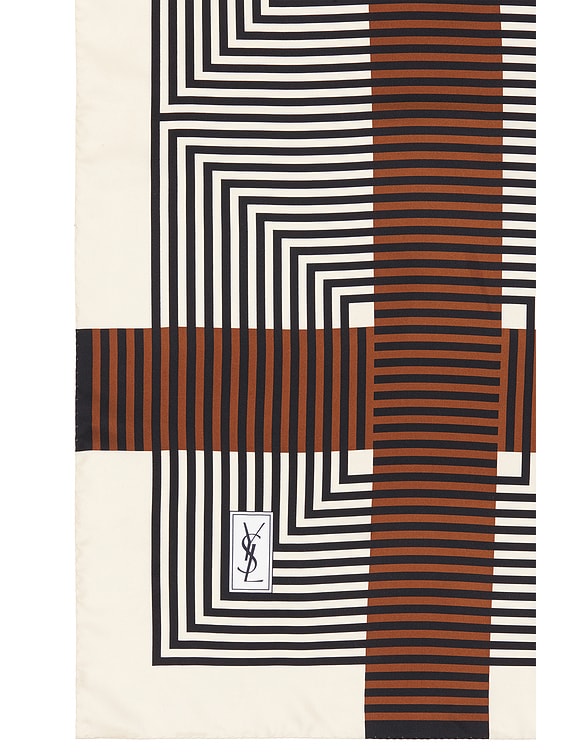 Saint Laurent Optical Square Scarf in Ivory & Red | FWRD