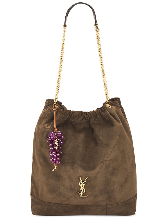 Yves Saint Laurent フリルデザインバッグ Saint Laurent Grape Keychain in Brick & Bordeaux | FWRD