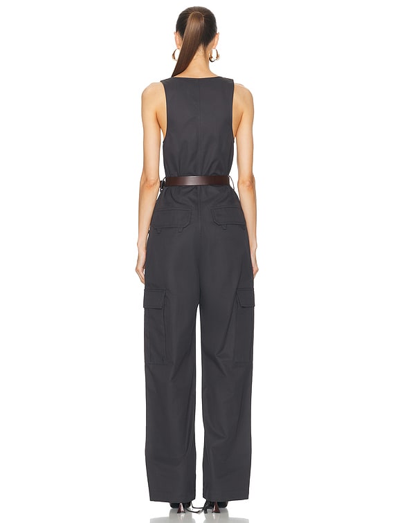 Saint Laurent Sleeveless Jumpsuit in Gris Fonce | FWRD