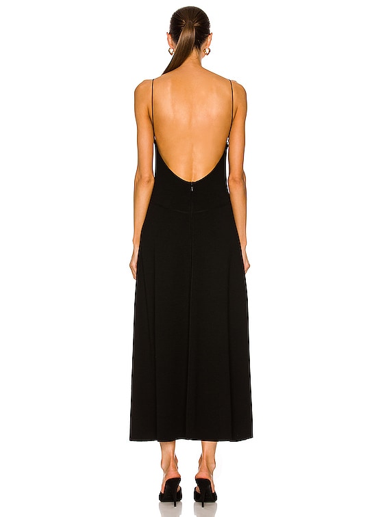 Saint Laurent Keyhole Dress in Noir | FWRD