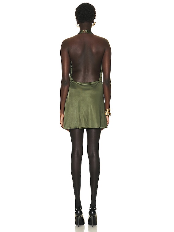 Saint Laurent Mini Dress in Kaki | FWRD