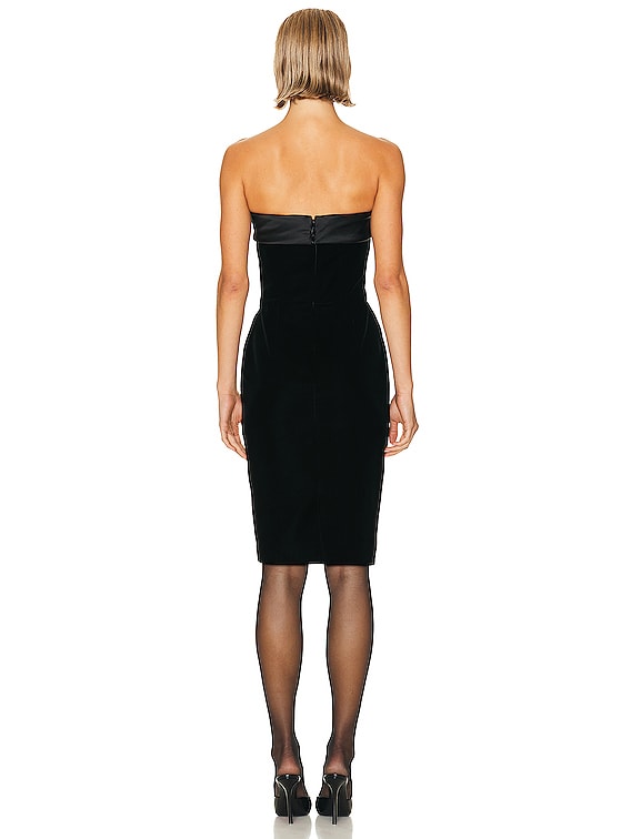 Saint Laurent Strapless Dress in Noir | FWRD