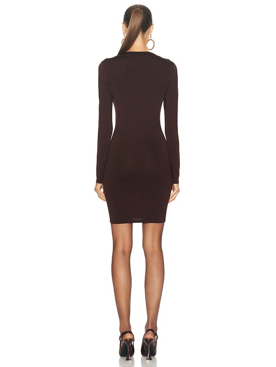 Saint Laurent Mini Dress in Chocolat | FWRD