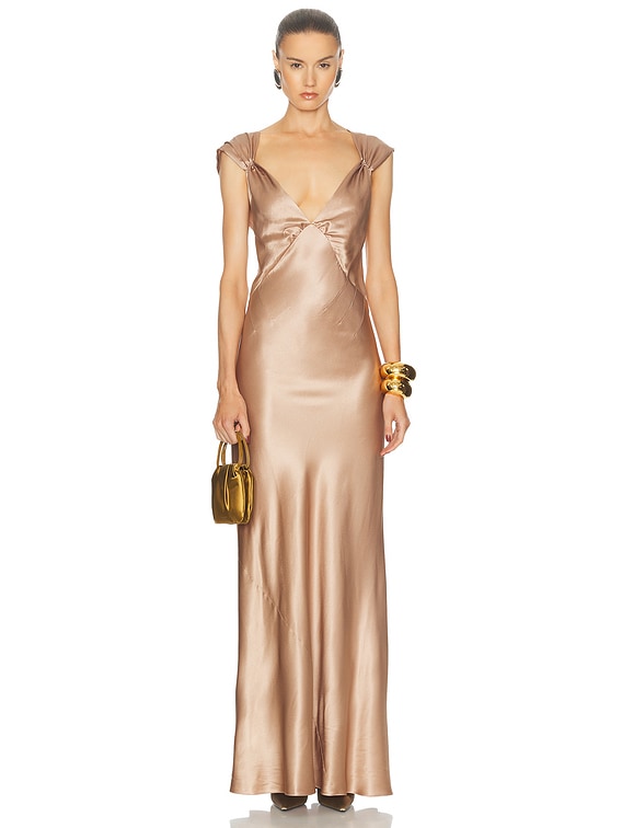ワンピース Saint Laurent Rust-Colored Lavalliere Silk Dress 1984 Yves Saint Laurent Silk Lavallière Dress – The Future Past
