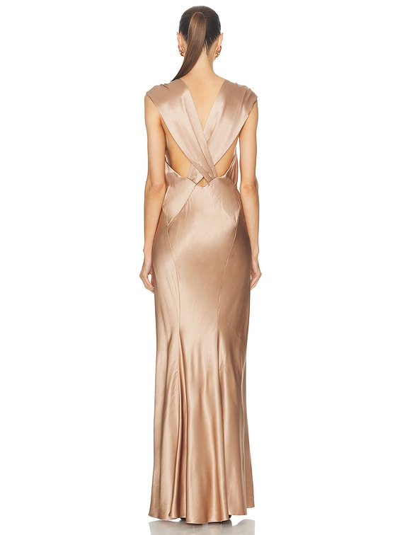 ワンピース Saint Laurent Rust-Colored Lavalliere Silk Dress 1984 Yves Saint Laurent Silk Lavallière Dress – The Future Past