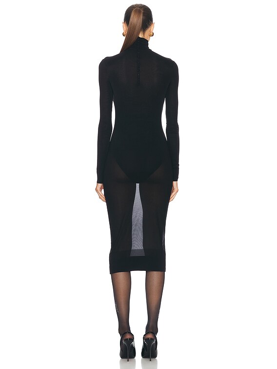 【送料&関税込】Saint Laurent Midi Dress Saint Laurent Turtleneck Dress in Stretch Jersey | Saks