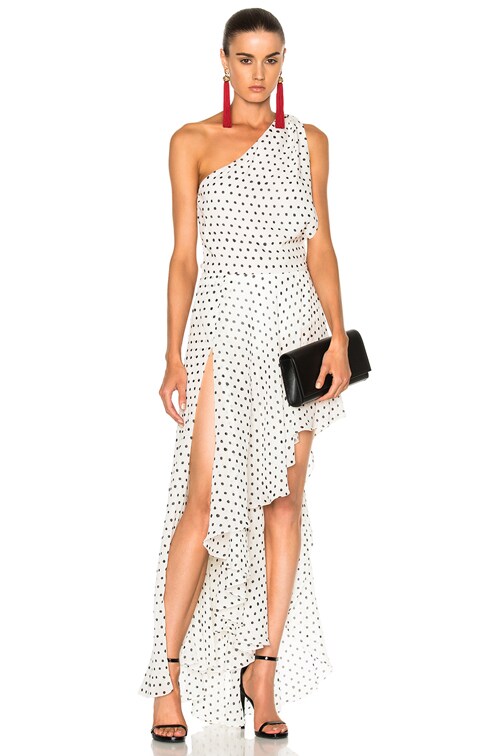 white asymmetrical dress