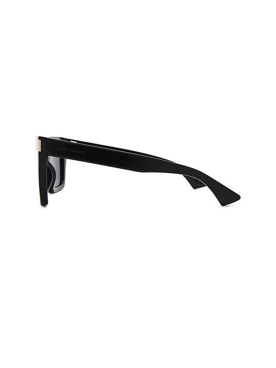 Saint Laurent SL 810 Sunglasses in Shiny Solid Grey | FWRD