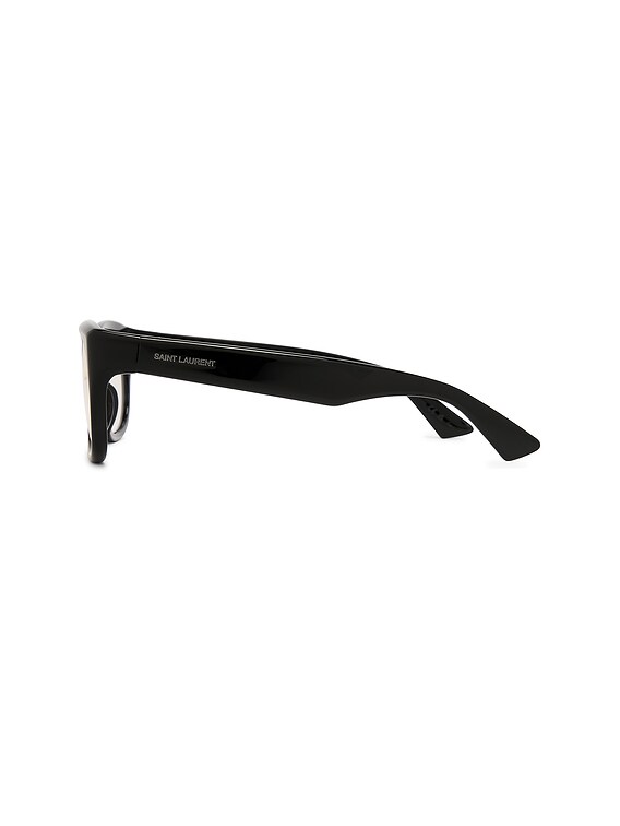 Saint Laurent SL 815 Sunglasses in Shiny Solid Black & Light