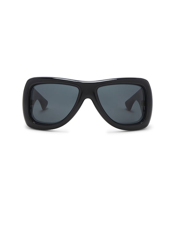 Saint Laurent Howl Oversize Sunglasses in Black | FWRD