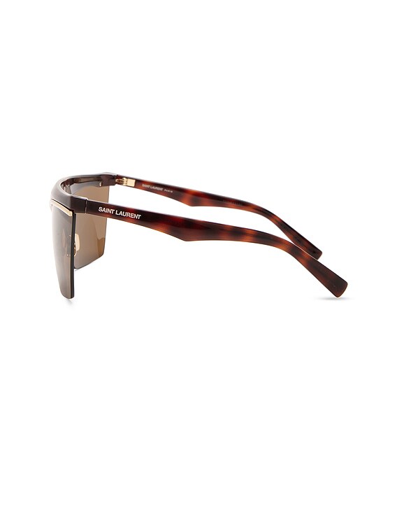 Saint Laurent SL 614 Mask Sunglasses in Havana | FWRD display picture 1