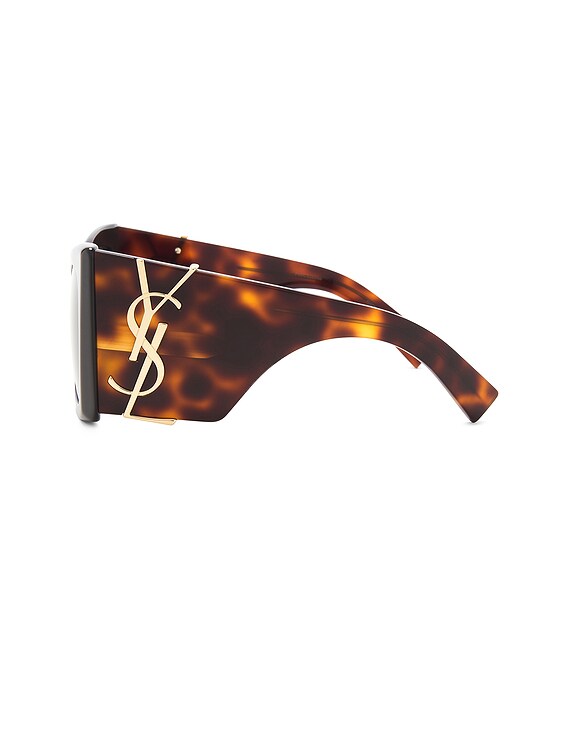 Saint Laurent SL M119 Blaze Sunglasses in Black & Havana | FWRD