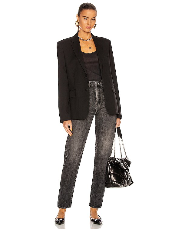 Saint Laurent Slim Fit Jean in Dirty Medium Black | FWRD Saint Laurent Slim Fit Jean in Dirty Medium Black | FWRD