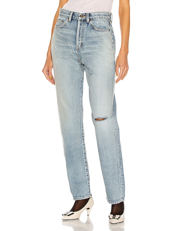 Womens Clothing Jeans Skinny jeans Saint Laurent Denim Blue Santa Monica Mid Rise Skinny Jeans 