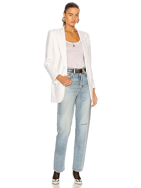 Saint Laurent Slim Fit Jean in Santa Monica Blue | FWRD Saint Laurent Slim Fit Jean in Santa Monica Blue | FWRD