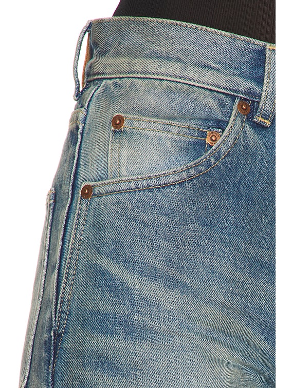 Saint Laurent 70's Flare Leg in Midi Blue | FWRD